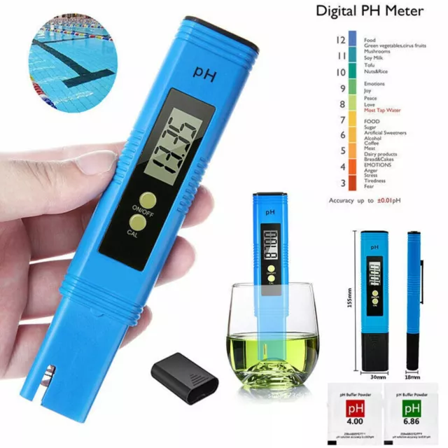 Digital PH Meter Tester Pen Food Aquarium Pool SPA Water Quality Tester Monitor