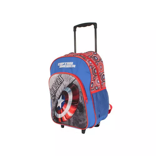 Captain America Shield Trolley Wheelie Suitcase Luggage Travel School Bag for Ki