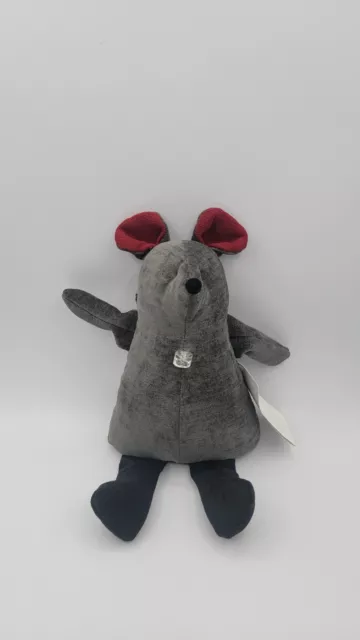 Woof & Poof Gray Mouse 2005 Musical Button Jeweled Christmas 14” NEW Plush