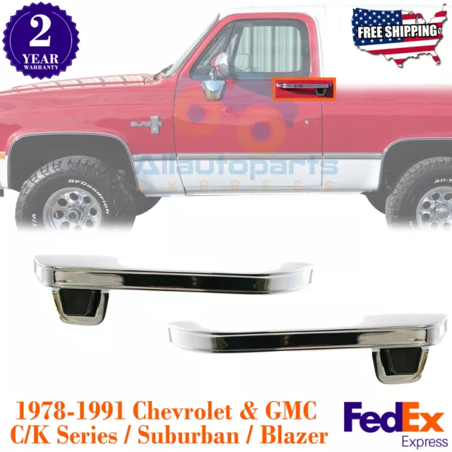 Front Exterior Door Handle Set Chrome For 78-91 Suburban Blazer C/K Series Truck