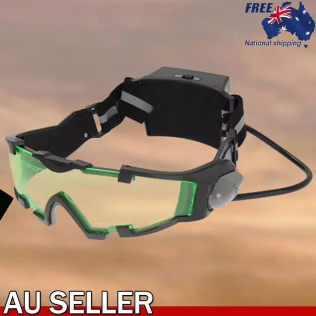 Adjustable Elastic Band Night Vision Goggles Glasses Eye Shield With LED
