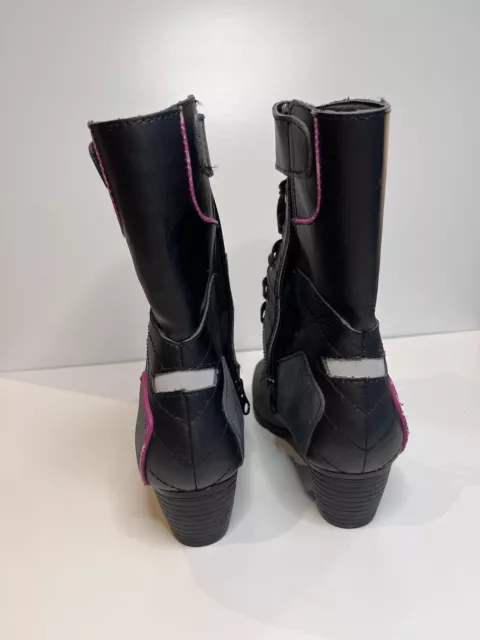 Leather Bering Tera Ladies Motorcycle Motorbike Boots Black/pink. Uk Size 4.5 2