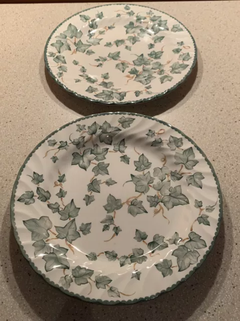 British Home Stores BHS Country Vine IVY Set of 2 Dinner Plates 26.5cm VGC Lot 2