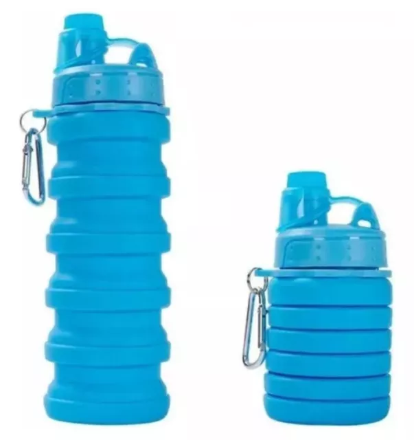 Botella Agua Plegable. Silicona.  Free BPA 500 ML /.17 Oz