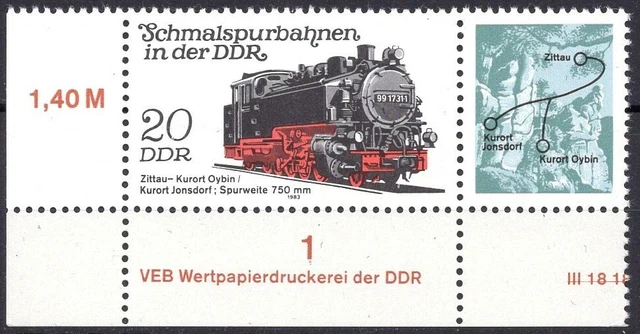 DDR 1983 Mi.Nr. 2794 ** postfrisch Eckrand mit DV Druckvermerk