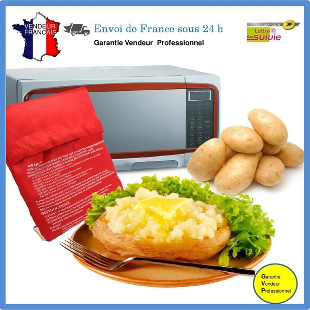 Cuisson pomme de terre sales au micro onde sac plastique