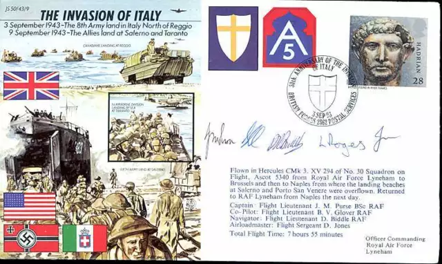 JS50/43/9 WW2 WWII Invasion of Italy RAF cover signed