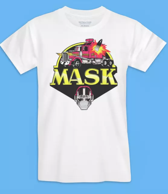 RETRO TEES Men's M.A.S.K Cartoon Logo T-Shirt XS S M L XL 80s Nostalgic Gift Top 3