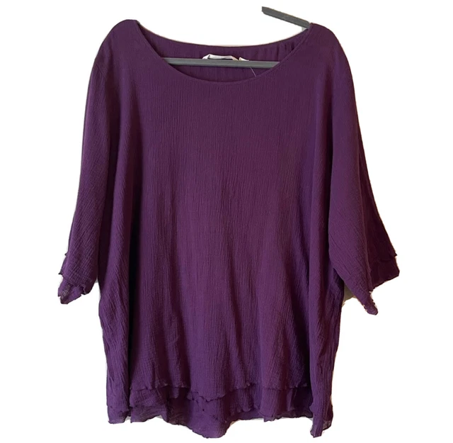 Soft Surroundings Cotton Gauze Pullover Purple Tunic Top Plus Size 2X Soft Surroundings Cotton Gauze Pullover Purple Tunic Top Plus Size 2X