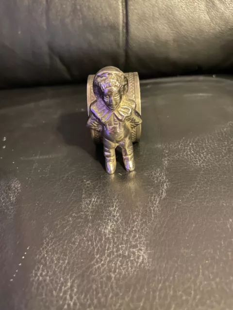 Victorian Figural Napkin Holder Little Boy Silver-plate