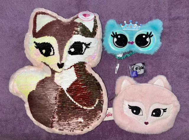 Girls - Justice and Claires - Bag, Phone Ring, Sequence Pillow and Sleeping Mask