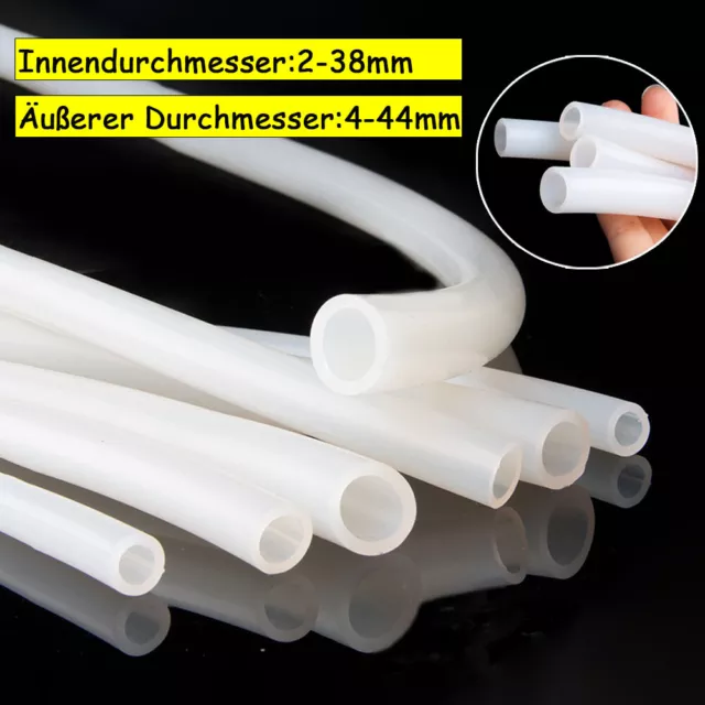 Silikonschlauch Weiß ID 2mm-38mm Gummischlauch Unterdruckschlauch Wasserschlauch