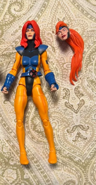 Figura de acción Jean Grey X-Men serie animada Marvel Legends VHS 97 cabeza suelta