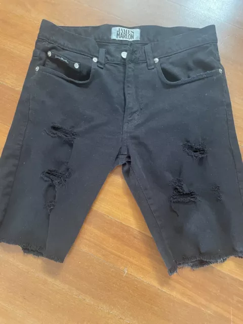 Men’s Black Ripped Shorts by James Marlow Size 30
