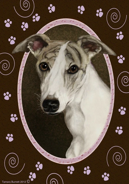 Paws House Flag - Fawn Brindle and White Whippet 17323