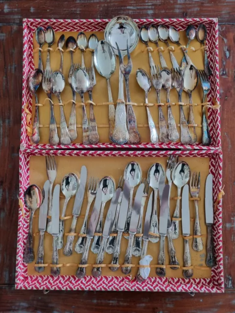 SERVIZIO POSATE ARG.800 VINTAGE X 12 PERSONE Made in Italy SILVER PLATED  cutlery EUR 160,00 - PicClick IT