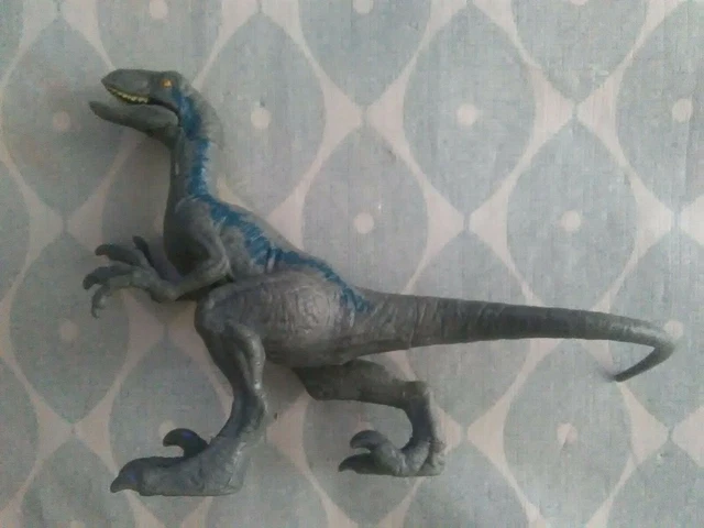 JURASSIC WORLD DINOSAUR Velociraptor Raptor Blue Attack Pack Dino ...