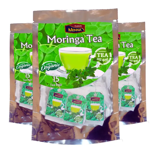 Té de hoja de moringa orgánico que energiza y fortalece las bolsitas de té...