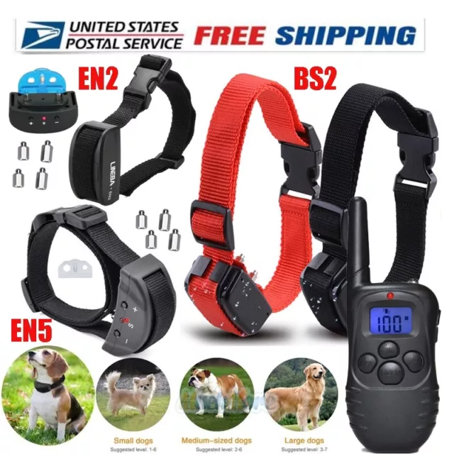 Dog Pet Electric Vibrate Shock Training 2 Collar w/ Remote Control for 1-2 Dogs