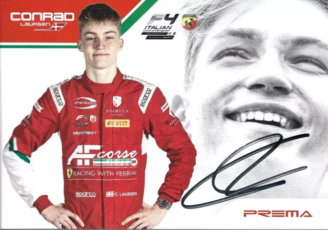 Conrad Laursen-Formel 4-Dänemark-Ferrari-Prema-Team-Autogrammkarte