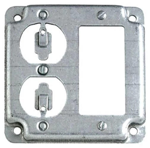 4" Sq Duplex Plus GFCI Cover Steel City RS19-CC