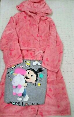 Despicable Me 3 PJ and Robe Set With Door hanger Girls Age 9-10 Years BNIP