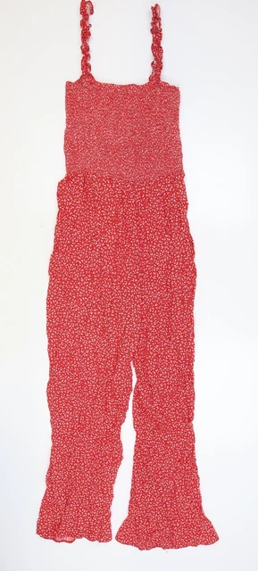 Maglione da donna rosso floreale New Look viscosa pezzo unico taglia 12