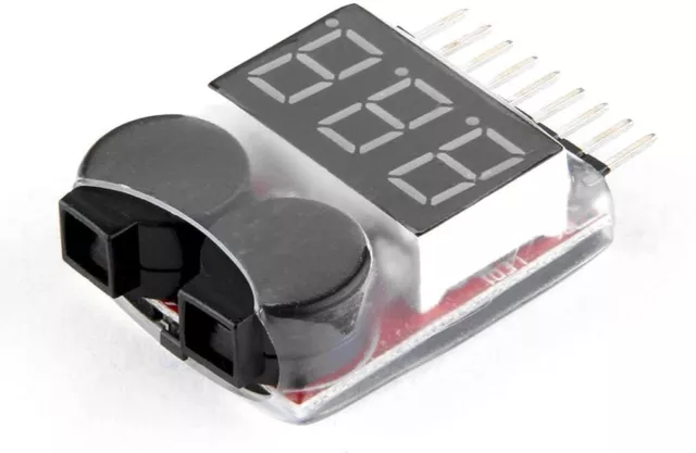 1 pieza 1-8s zumbador indicador de alarma de bajo voltaje Lipo baterías 2