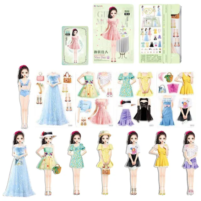 Magnetic Princess Dress Up Book Pretend Play Games Stickers Toy for Girls Gift ✧