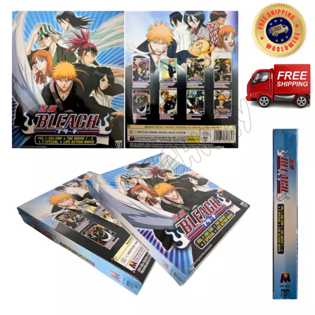 Bleach Episodes 1 - 366 English Dubbed Complete Series 16 Seasons on 36  DVDs