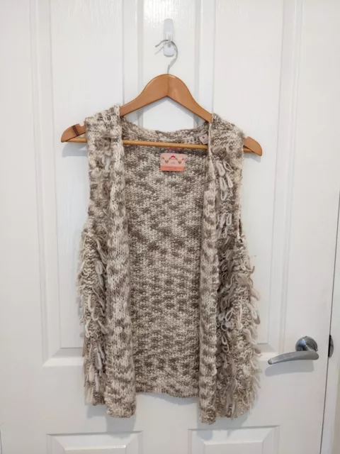 SCOTCH & SODA R'BELLE Girls Size 14 Cream Chunky Knit Vest Boho Hippy