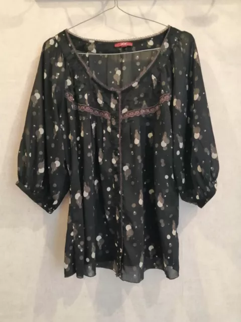 Blouse à pois noire polyester non doublé T38 Mexx (2303045)F