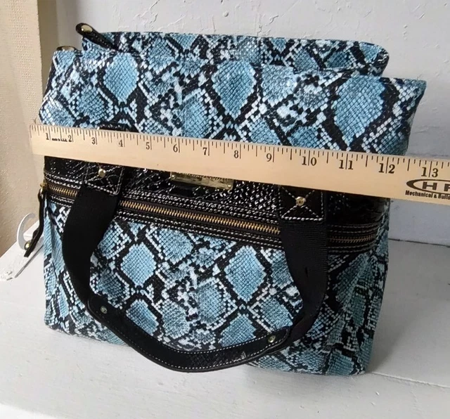 Samantha Brown Python Embossed Carry On Travel Bag Turquoise / BLACK EUC 8