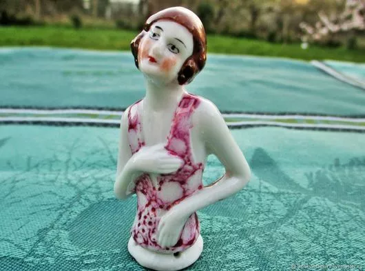 Poupée ancienne demi poupée  porcelaine Art déco Allemagne Antique doll half dol