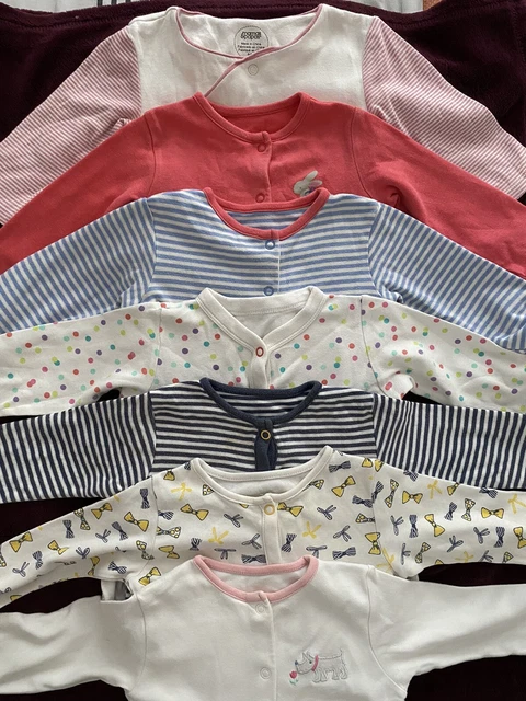 6-9 Months Bundle Girls Babygrows / Sleepsuits By John Lewis, Mothercare.