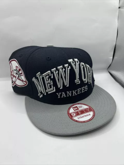 New York Yankees Blue 9Fifty New Era Strapback Flat Brim Two Tone Hat Cap New