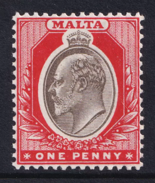 Malta KEVII 1903-1904 1d Blackish Brown Red SG39 Mint MNH