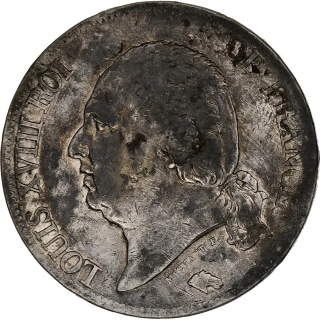[#1210351] France, Louis XVIII, 5 Francs, 1816, Rouen, Silver, F(12-15), Gadoury