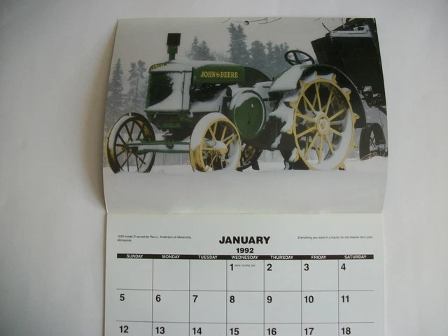 John Deere 1992 Green Magazine Two Cylinder Tractor Calendar