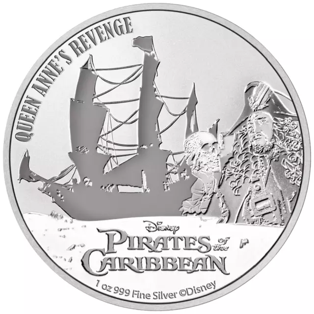 2021 Niue Pirates of the Caribbean - Queen Anne's Revenge 1oz Silver BU Coin
