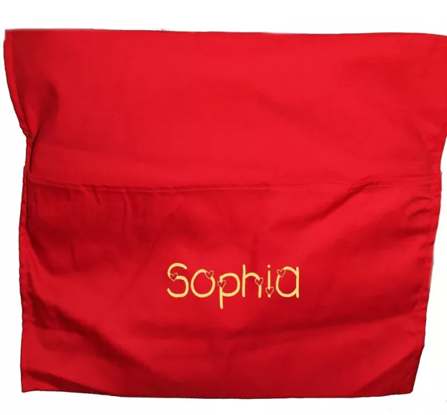 Kids School Chair Bag / Book Bag | Personalised | Girls Red |  1st name FREE