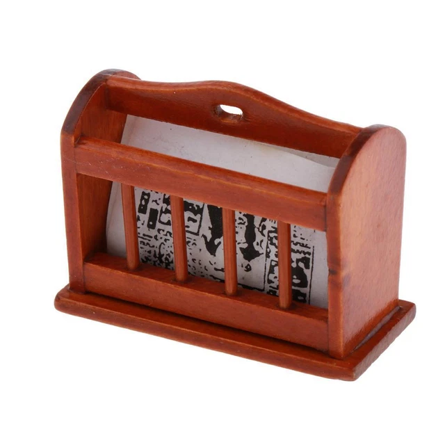 Dollhouse Furniture 1/12 Scale Miniature Magazine Display Rack Bookcase Toys for