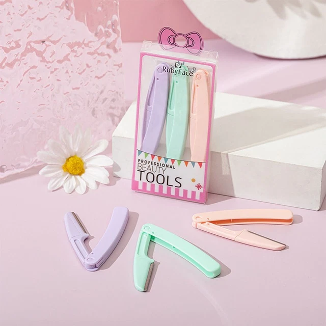 Face Hair Removal Scraper Eyebrow Shaver Folding Eyebrow Trimmer Eyebrow Blades