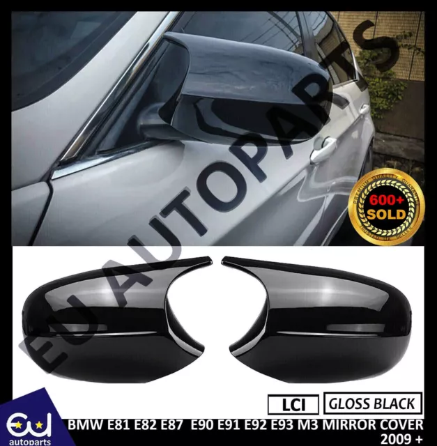 For Bmw E81 E82 E87 E90 E91 E92 E93 M3 Mirror Cover Cap Lci Facelift Gloss Black