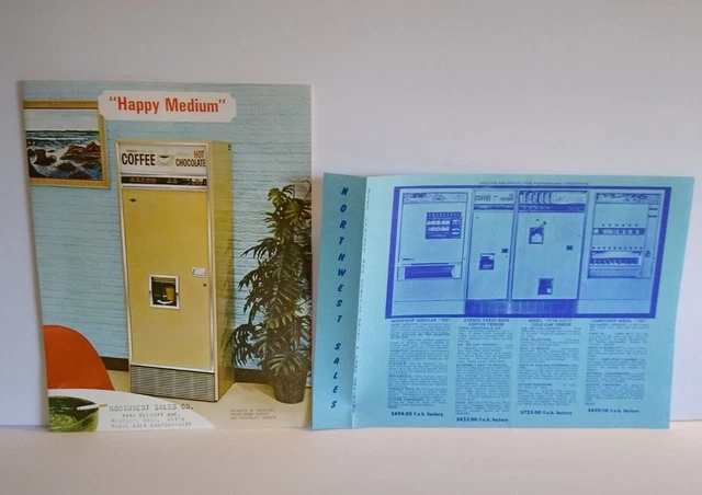 Coffee Hot Chocolate Vending Machine Flyer Avenco Vintage Artwork 8.5" x 11"