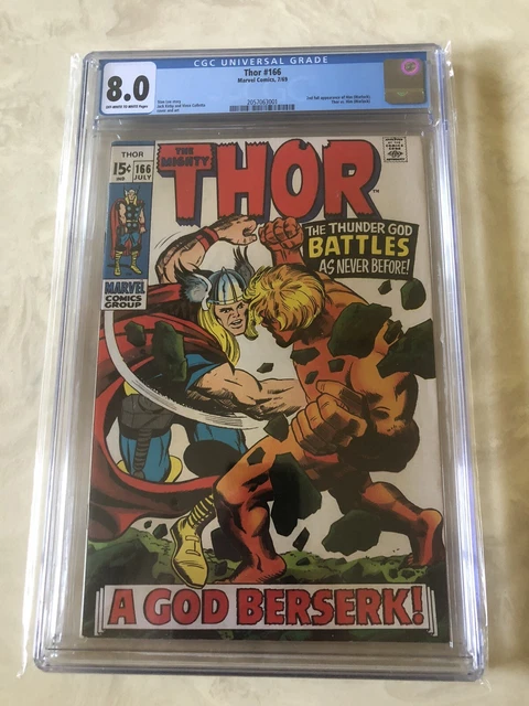 1969 Marvel Thor #166 2Nd Appearance Of Him Adam Warlock Cgc 8.0 Ow-W