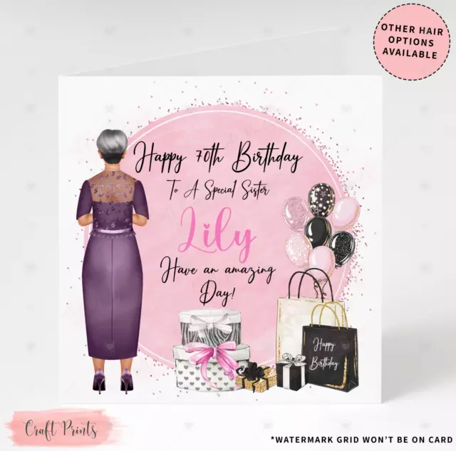 Personalised Birthday Card 60th 70th 80th 90th Nan Mum Friend Sister Grandma etc