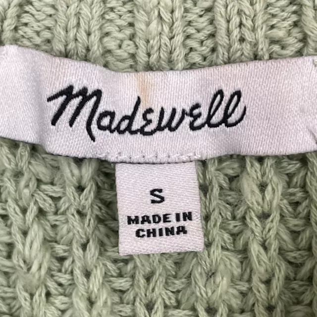 Madewell Shaker Sweater Tank Womens Small Green Knit Tunic Top Beachy Capsule 2