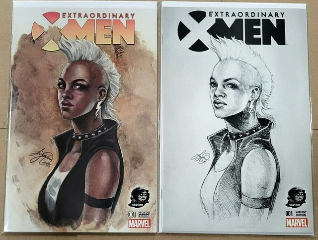 🔥Marvel~Extraordinary X-Men #001~Siya Oum~Phantom~Color & Sketch Variant Set~🔥