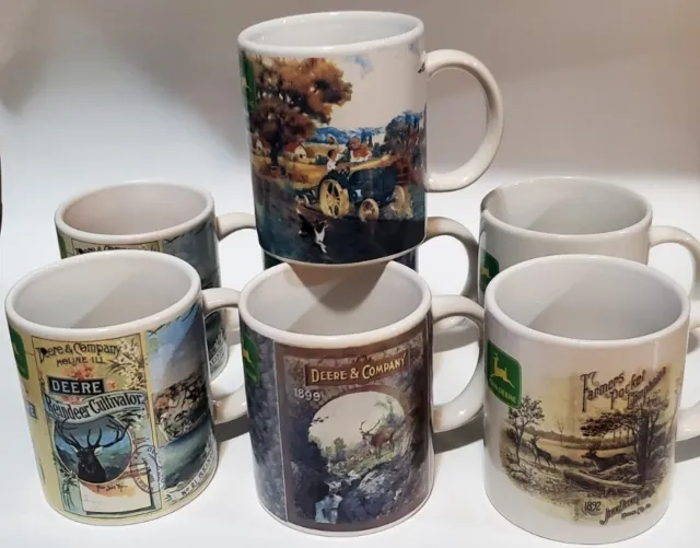 John Deere Collectors Coffee Mug Collection Of 7, A Gibson Licensed Product